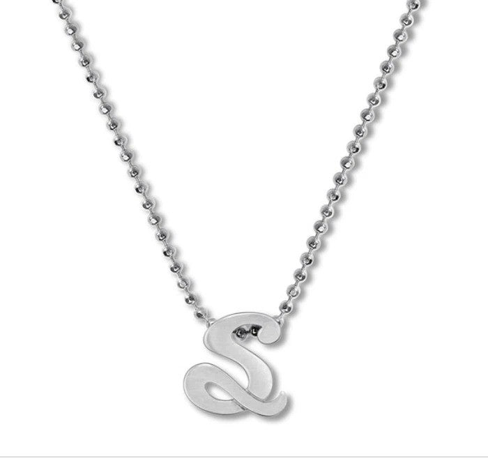 Alex Woo Lowercase Initial 16" Pendant Necklace in Sterling Silver - S