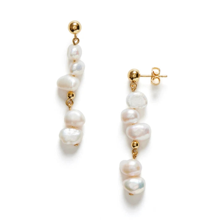 Anni Lu Pearly Cultured Freshwater Pearl Linear Drop Earrings