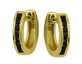 Giani Bernini Black CZ Extra Small Huggie Hoop Earrings 18k Gold Plated Sterling
