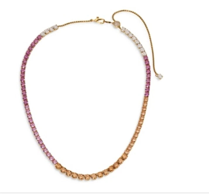 Nadri Blushing Multicolor Cubic Zirconia & Stone Tennis Necklace, 16-19