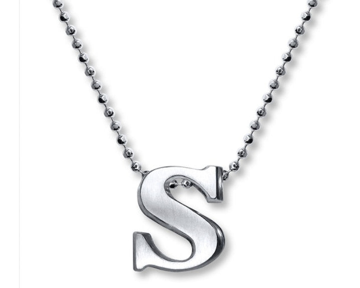 Little Letter by Alex Woo Initial Pendant Necklace in Sterling Silver - S