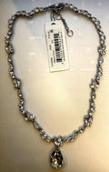 Givenchy Pear Shape Crystal Pendant Necklace Silver-Tone