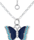 Giani Bernini Blue Enamel Butterfly Pendant Necklace