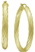 Medium Twist Tube Hoop Earrings in 18k Gold-Plated Sterling Silver, 1.57"
