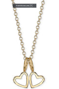 Double Heart Charms Pendant Necklace, 18" - Gold Over Silver