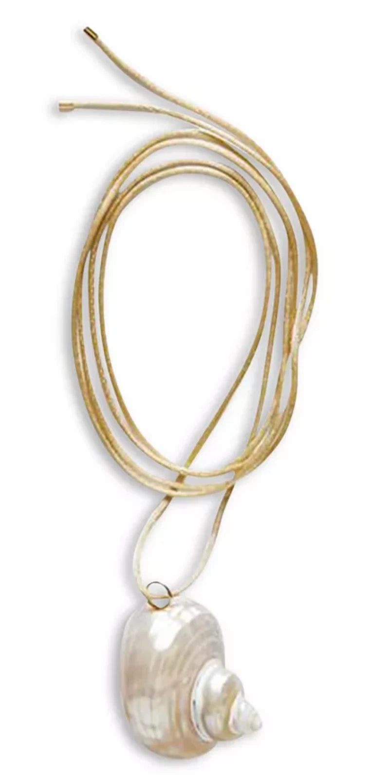 Anni Lu Shell on a String Pendant Necklace Gold Plated Ivory