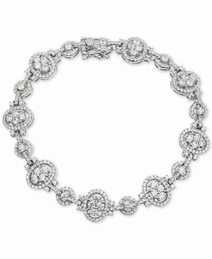 Tiara Cubic Zirconia Oval Round Link Bracelet