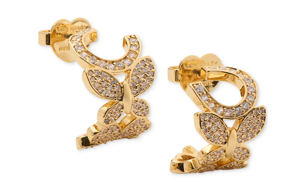 Kate Spade New York Lucky Charm Huggies Women's Earring Clear/Gold, Brass/Cubic