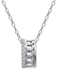Giani Bernini Cubic Zirconia Open Link Rondelle Slide Pendant Necklace, 16" + 2"