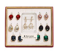 Unwritten 10-Piece Multi-Color Glass Hoop Earring Set Gold