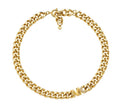 Michael Kors Women's Statement Link Necklace 14K Gold Plated with Clear Stones