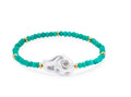 Aqua Pave Shell Dyed Quartz Beaded Stretch Bracelet - Exclusive