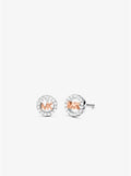 Michael Kors Precious Metal-Plated Sterling Silver Pavé Logo Charm Stud Earring