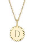 Initial Medallion Pendant Necklace in 14k Gold-Plated Sterling Silver, 18" - D