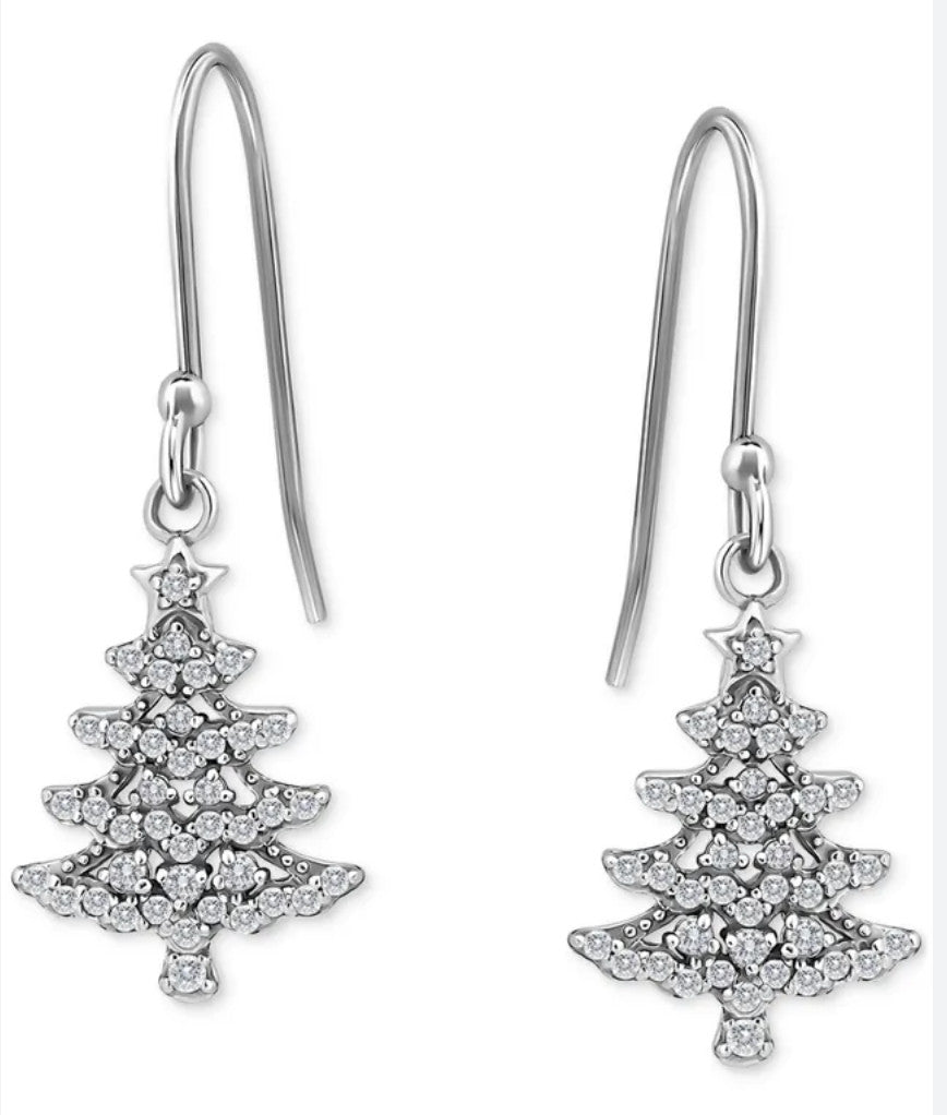 Giani Bernini Cubic Zirconia Christmas Tree Drop Earrings