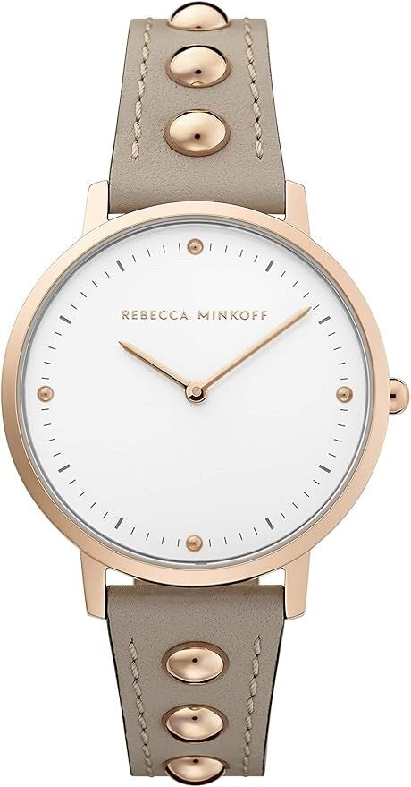 Rebecca Minkoff 2200322 Major Carnation Gold Tone Jute Strap 35mm Watch No Box