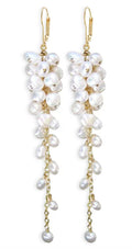 Aqua Imitation Pearl Drop Earrings - Exclusive