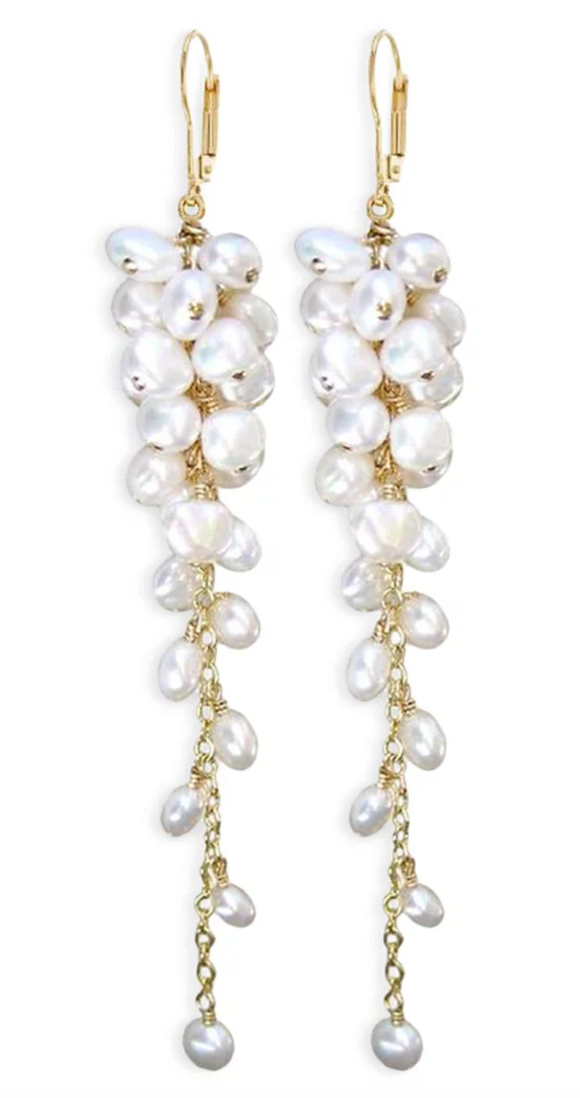 Aqua Imitation Pearl Drop Earrings - Exclusive