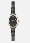 Jones New York Women's Rose Gold-Tone/Black Expansion Metal Bracelet Watch