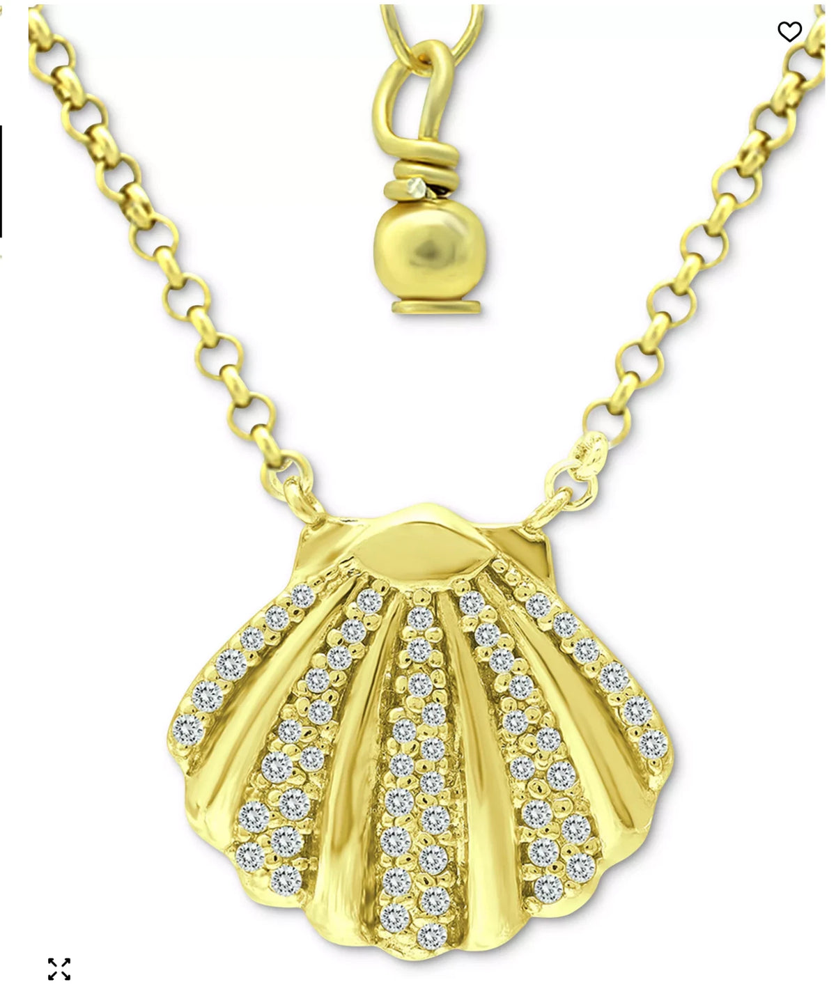 Giani Bernini Cubic Zirconia Clam Shell Pendant Necklace in 18k Gold-Plated
