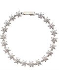 Aqua CZ Flower Madison 501 Tennis Bracelet