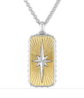 Esquire Men's Jewelry Diamond Starburst Dog Tag 22" Pendant 1/8 Ct T.W.