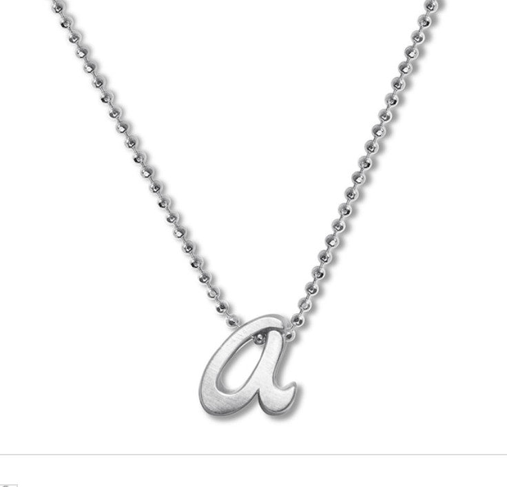 Alex Woo Lowercase Initial 16" Pendant Necklace in Sterling Silver - a