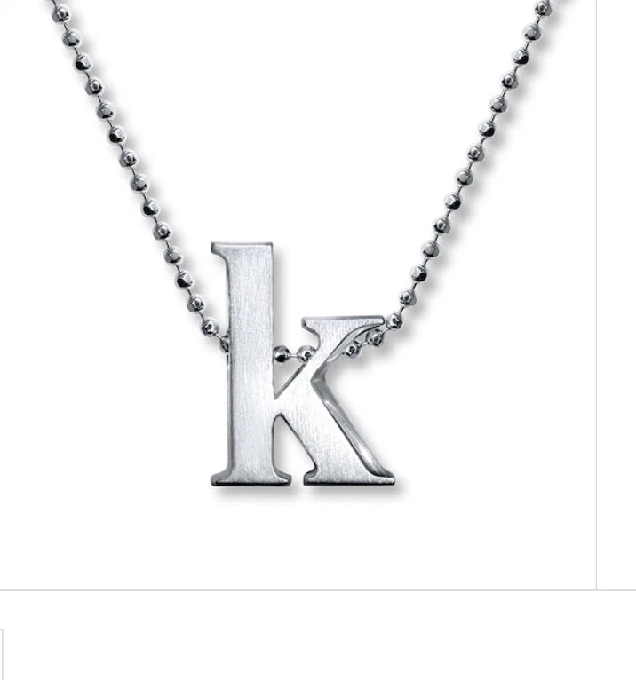 Little Letter by Alex Woo Initial Pendant Necklace Sterling Silver, K