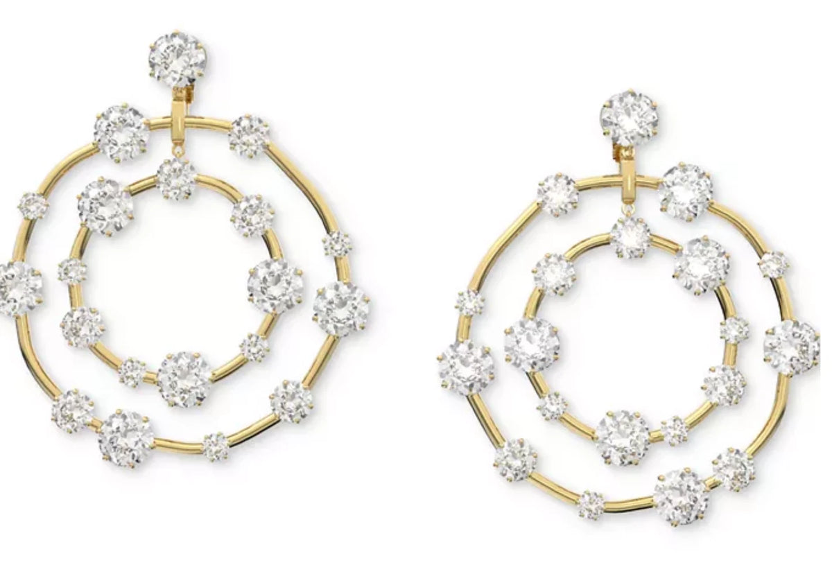 Swarovski Gold-Tone Crystal Orbital Clip-on Statement Earrings - Gold