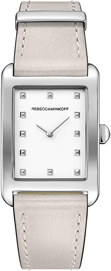 Rebecca Minkoff Women's Stainless Steel Quartz Watch with Leather Calfskin Strap