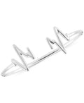 Sarah Chloe Heartbeat Bangle Cuff Bracelet - Sterling Silver