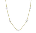 Aqua Cultured Freshwater Pearl Necklace in 18K Gold Plated Sterling Silver
