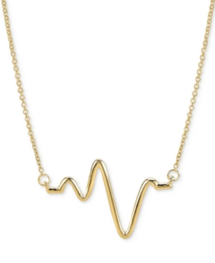 Sarah Chloe Large Heartbeat Pendant Necklace Sterling Silver