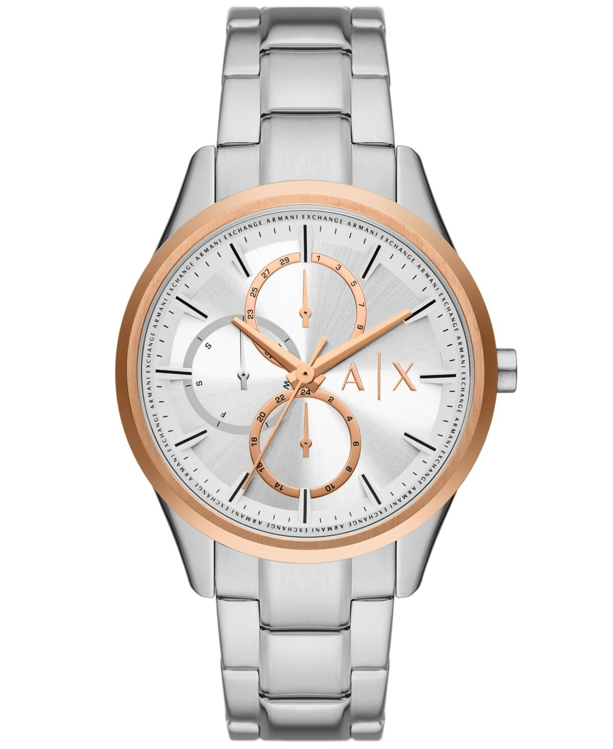A|X Armani Exchange Men's Multifunction Quartz Silver-Tone Stainless Steel Watch