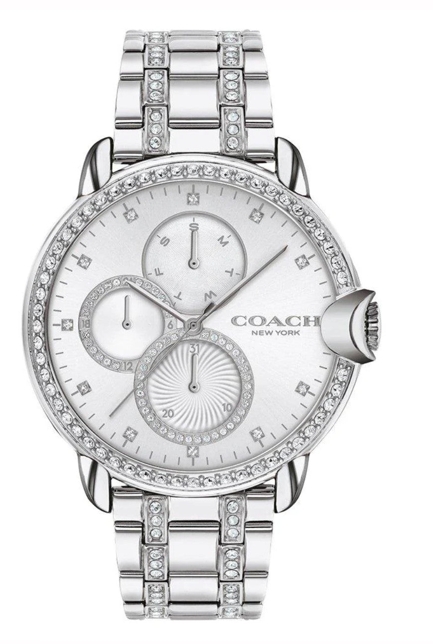 Coach Arden Stainless Steel with Crystals Women's Multi-function Watch No Box