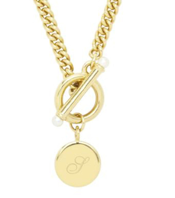 Brook & York Stella Initial Toggle Bracelet - Gold J