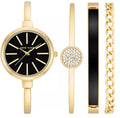Anne Klein Women's Gold-Tone Alloy Bangle Watch 32mm and Bracelet Set