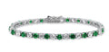 Cubic Zirconia Green Tennis Bracelet Sterling Silver