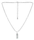 Marc & Marcella Diamond Rectangle Pendant Necklace Sterling Silver