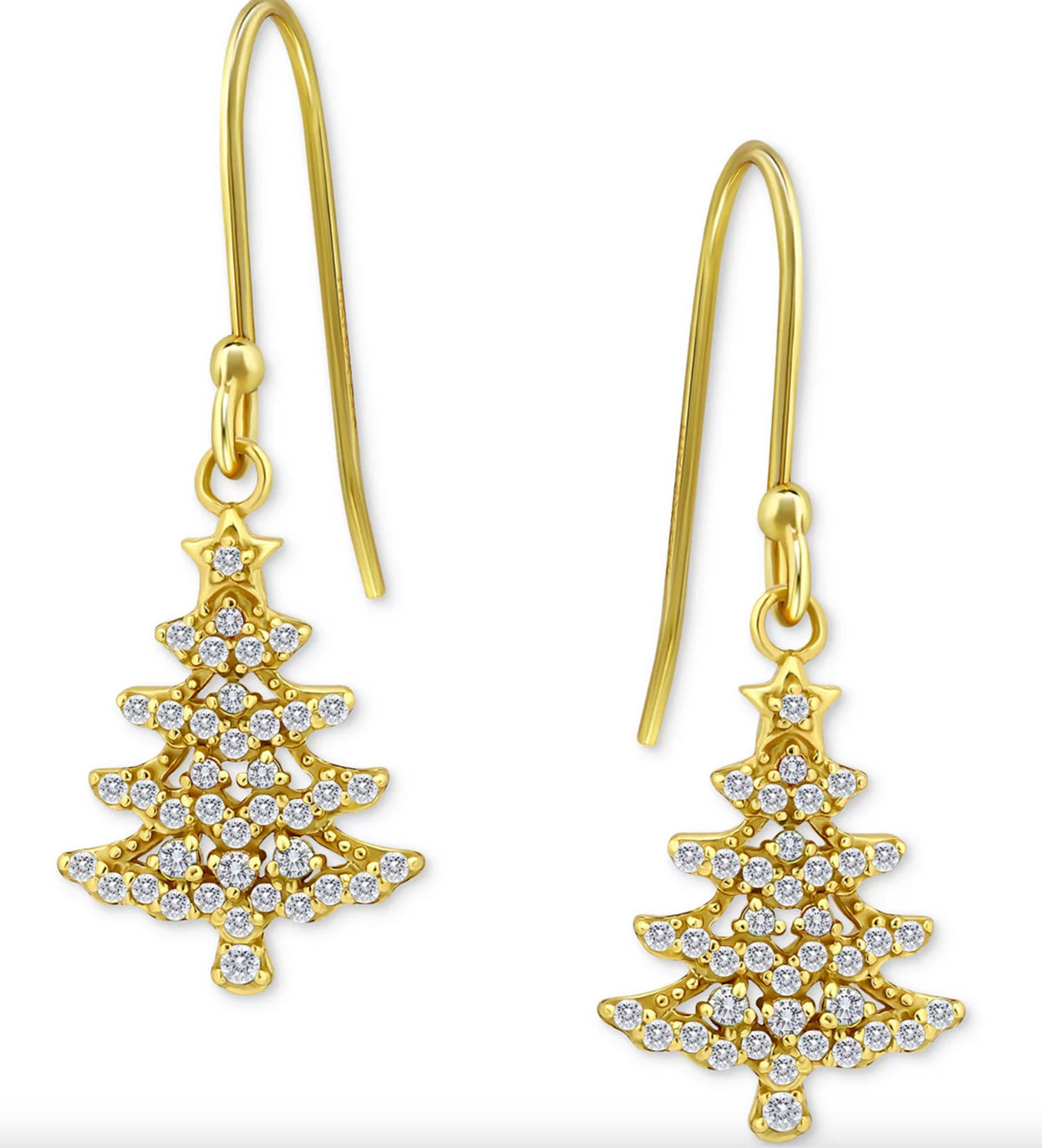 Giani Bernini Cubic Zirconia Christmas Tree Drop Earrings