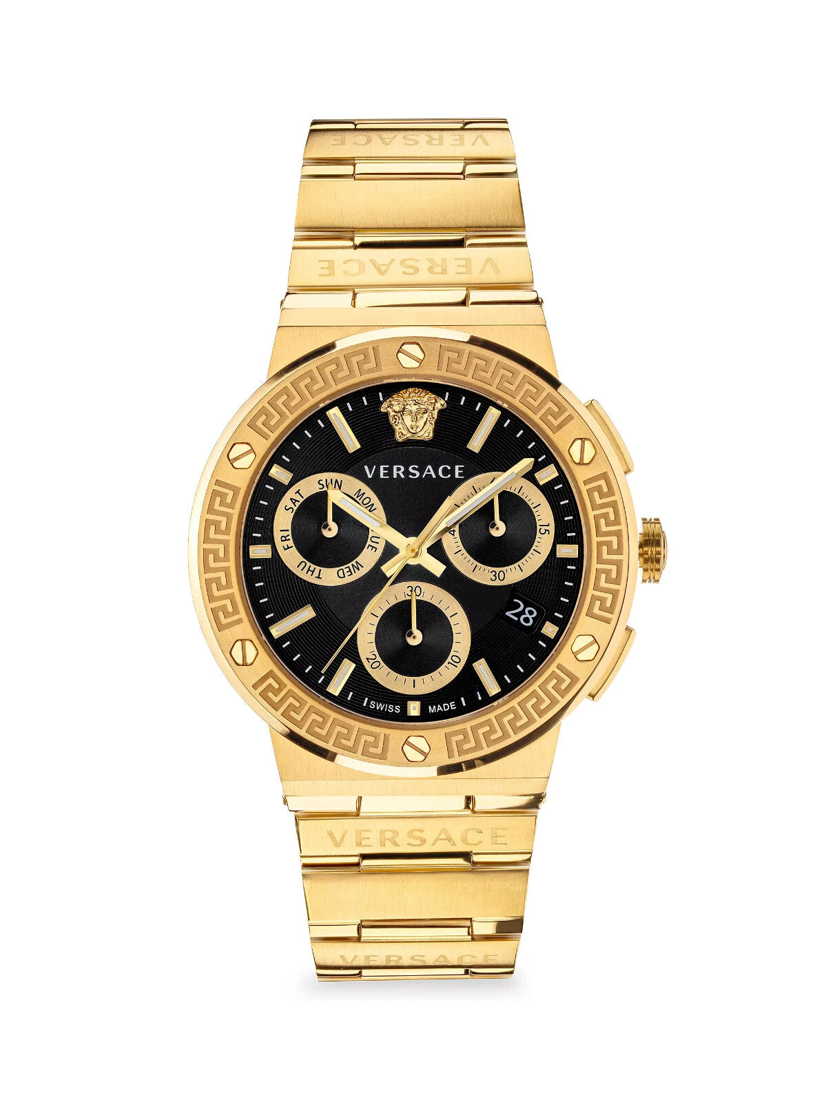 Versace Greca Logo Chrono VEZ9 211015640444 Gold Watch IN Original Package