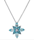 Blue Topaz (2-5/8 Ct. T.w.) & Lab Grown White Sapphire (1/6 Ct. T.w.) Flower 18"