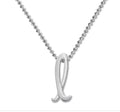 Alex Woo Lowercase Initial 16" Pendant Necklace Sterling Silver, L