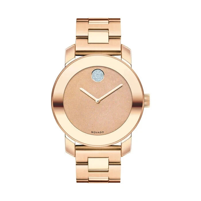 Movado Watch 36mm 3600086 rose gold tone-plated crystal-set dot. No Box