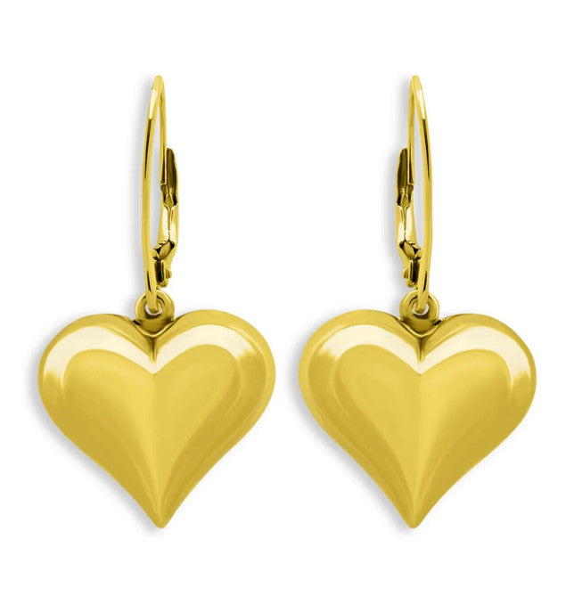 Aqua Heart Drop Earrings in 18K Gold Plated Sterling Silver - Exclusive
