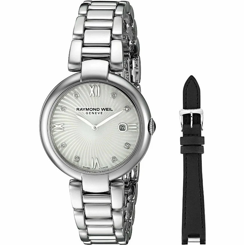 RAYMOND WEIL 1600-STP-00995 Shine Diamond Interchangeable Black Strap Watch