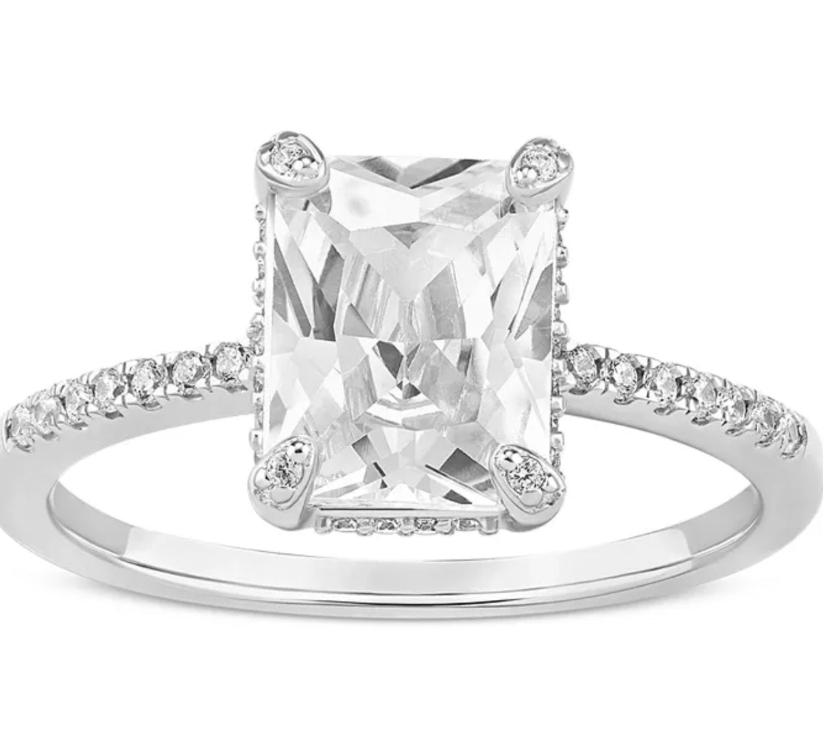 Giani Bernini Cubic Zirconia Baguette & Pave Ring in Sterling Silver