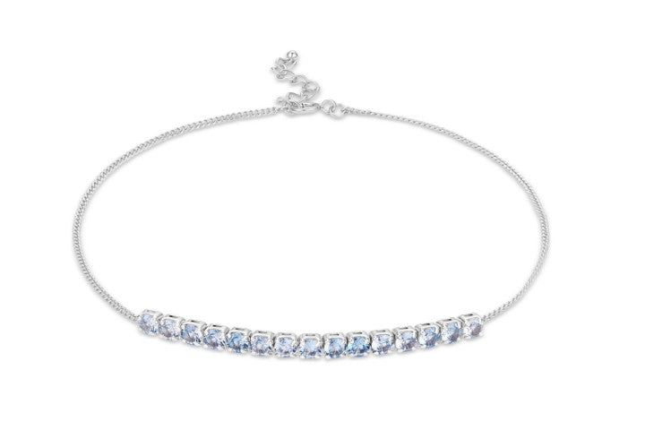Giani Bernini Cubic Zirconia Linear Ankle Bracelet Aqua