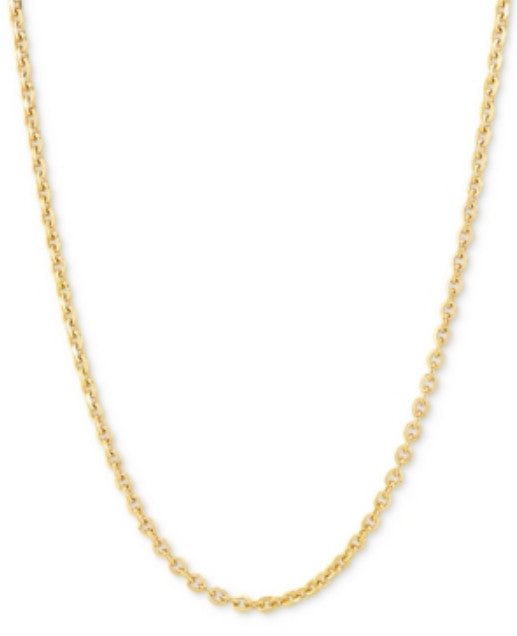 Gilded Silver 18k Gold Over Silver Cable Chain Necklace, Womens Size 18 Yellow