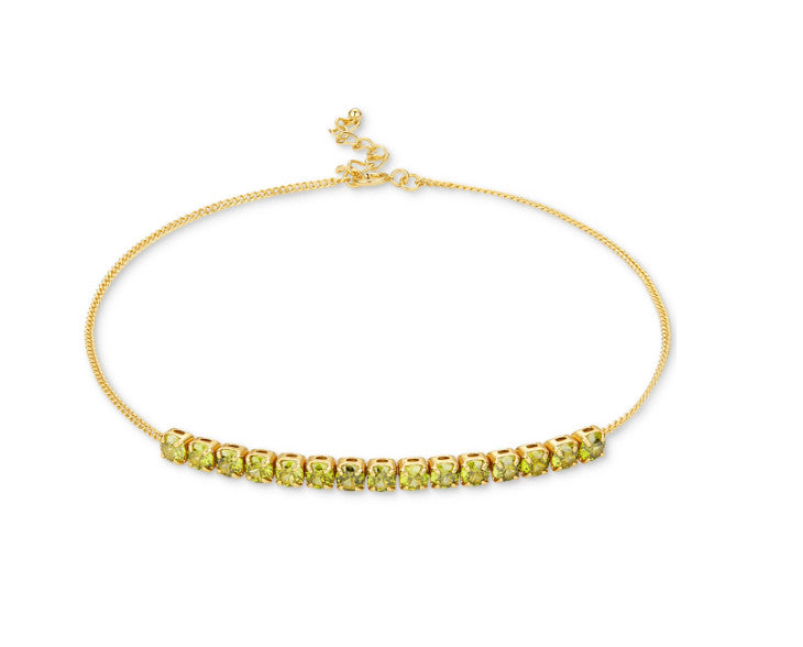 Giani Bernini Cubic Zirconia Linear Ankle Bracelet Green
